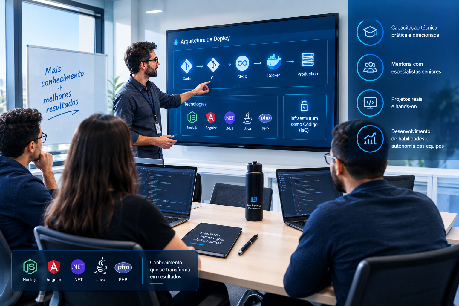 Capacitação técnica e mentoria para equipes de tecnologia